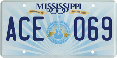 MS license plate ACE069