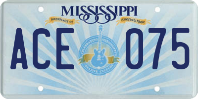 MS license plate ACE075
