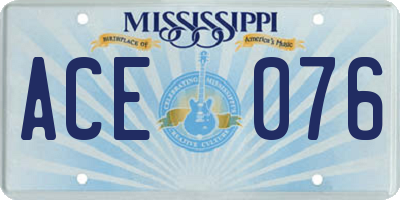 MS license plate ACE076