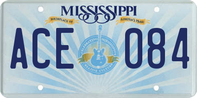 MS license plate ACE084