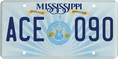 MS license plate ACE090