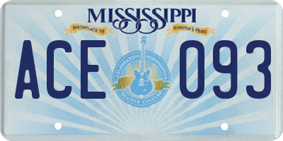 MS license plate ACE093