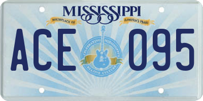 MS license plate ACE095