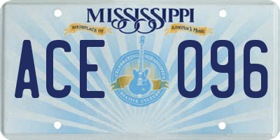 MS license plate ACE096