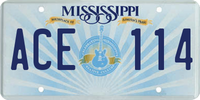 MS license plate ACE114