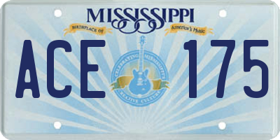 MS license plate ACE175
