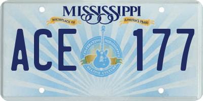 MS license plate ACE177