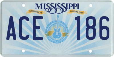 MS license plate ACE186