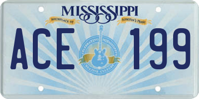 MS license plate ACE199