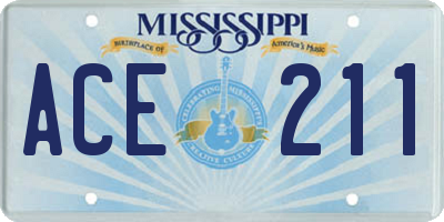 MS license plate ACE211