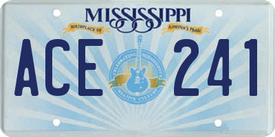 MS license plate ACE241