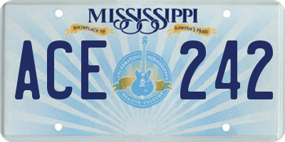 MS license plate ACE242