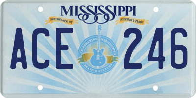 MS license plate ACE246