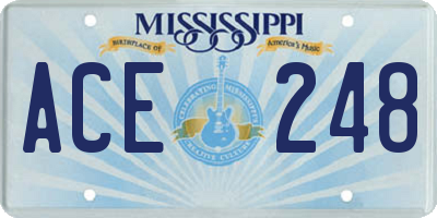 MS license plate ACE248