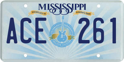 MS license plate ACE261