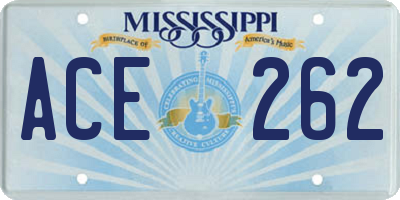 MS license plate ACE262
