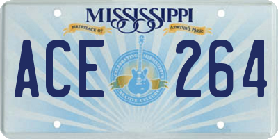 MS license plate ACE264