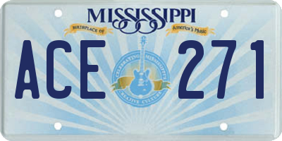 MS license plate ACE271