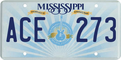 MS license plate ACE273
