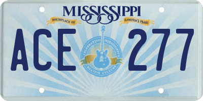 MS license plate ACE277