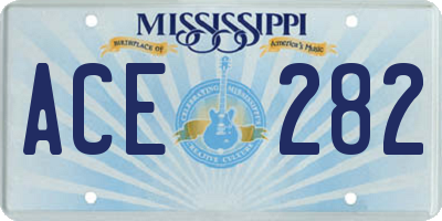 MS license plate ACE282