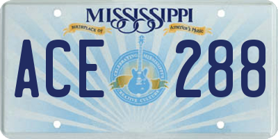 MS license plate ACE288