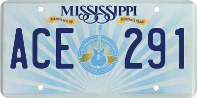 MS license plate ACE291