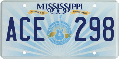 MS license plate ACE298