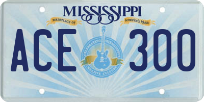 MS license plate ACE300