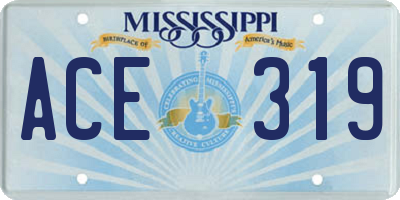 MS license plate ACE319