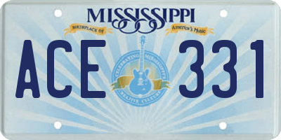 MS license plate ACE331