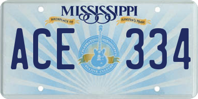 MS license plate ACE334