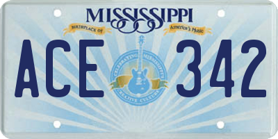 MS license plate ACE342