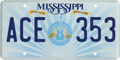 MS license plate ACE353