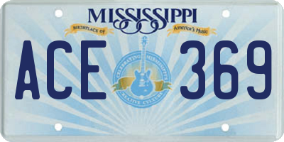 MS license plate ACE369
