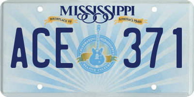 MS license plate ACE371