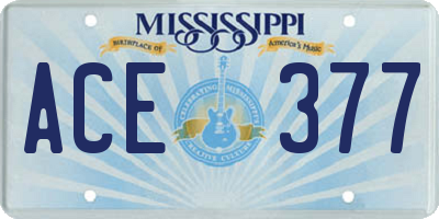 MS license plate ACE377