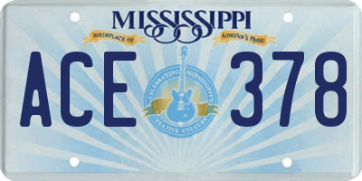 MS license plate ACE378