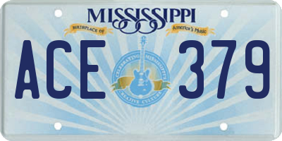 MS license plate ACE379