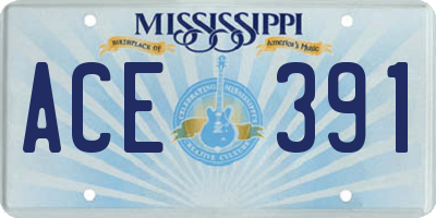 MS license plate ACE391