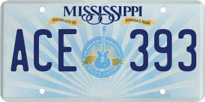 MS license plate ACE393