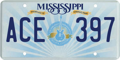 MS license plate ACE397