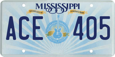 MS license plate ACE405