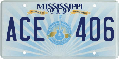 MS license plate ACE406