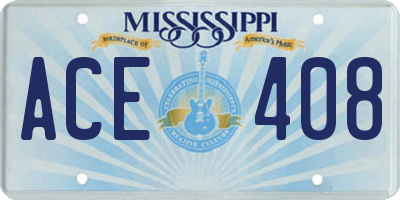 MS license plate ACE408