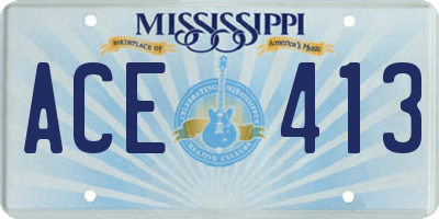MS license plate ACE413
