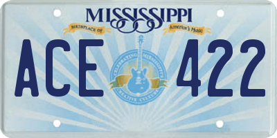 MS license plate ACE422