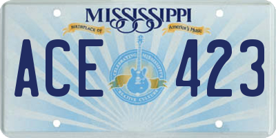 MS license plate ACE423
