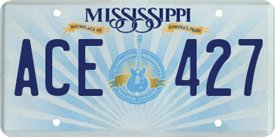MS license plate ACE427