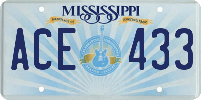 MS license plate ACE433